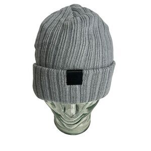 Boconi Nashville Gray Ribbed Beanie Hat One Size OS